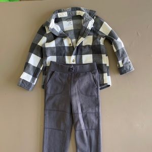 24 Month Fleece Jumping Bean Gray & White Plaid outfit